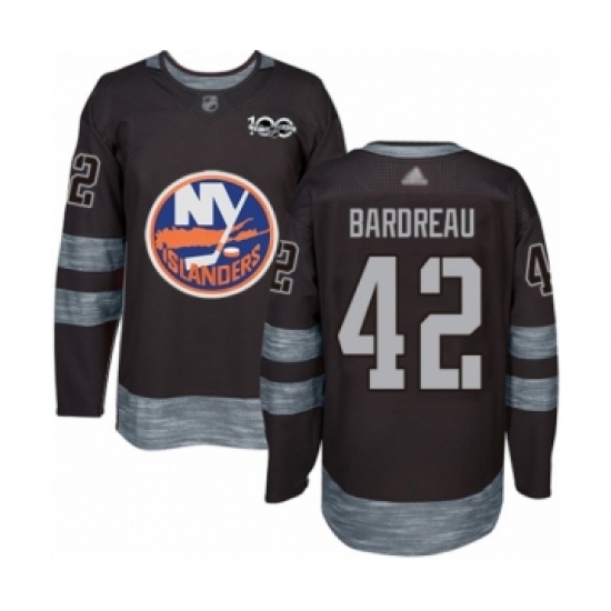 Men's New York Islanders #42 Cole Bardreau Authentic Black 1917-2017 100th Anniversary Hockey Jersey - Ujersey