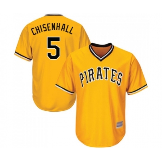 Men's Pittsburgh Pirates #5 Lonnie Chisenhall Replica Gold Alternate Cool Base Baseball Jersey - Ujersey
