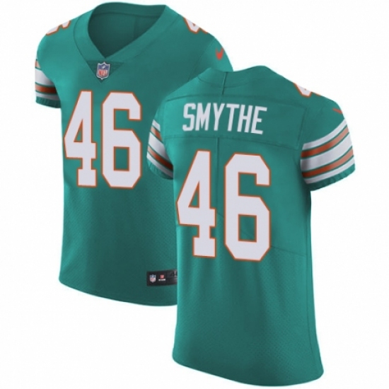 Men's Nike Miami Dolphins #46 Durham Smythe Aqua Green Alternate Vapor Untouchable Elite Player NFL Jersey - Ujersey