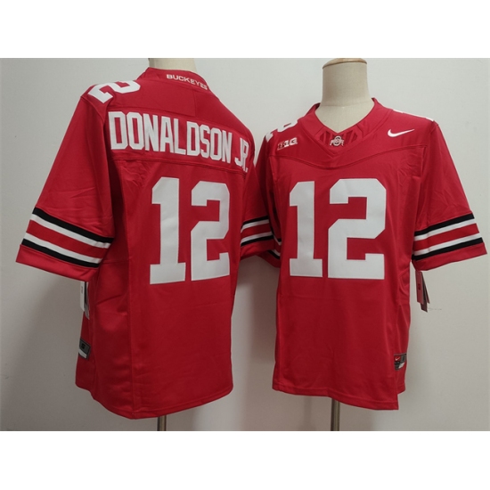 Men's Ohio State Buckeyes #12 CJ Donaldson Red 2025 F.U.S.E. Limited Stitched Jersey - Ujersey