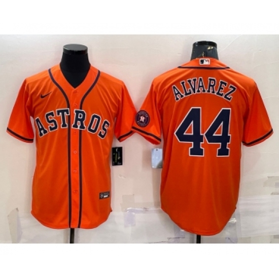 Men's Houston Astros #44 Yordan Alvarez Orange With Patch Stitched MLB Cool Base Nike Jersey - Ujersey