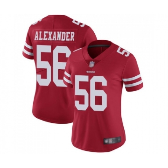 Women's San Francisco 49ers #56 Kwon Alexander Red Team Color Vapor Untouchable Limited Player Football Jersey - Ujersey