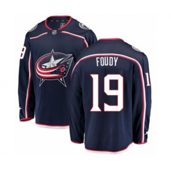 Youth Columbus Blue Jackets #19 Liam Foudy Authentic Navy Blue Home Fanatics Branded Breakaway NHL Jersey - Ujersey