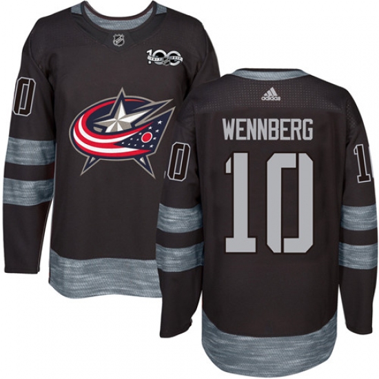 Men's Adidas Columbus Blue Jackets #10 Alexander Wennberg Authentic Black 1917-2017 100th Anniversary NHL Jersey - Ujersey