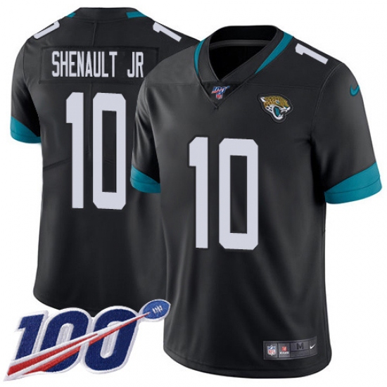 Men's Jacksonville Jaguars #10 Laviska Shenault Jr. Black Team Color Stitched 100th Season Vapor Untouchable Limited Jersey - Ujersey