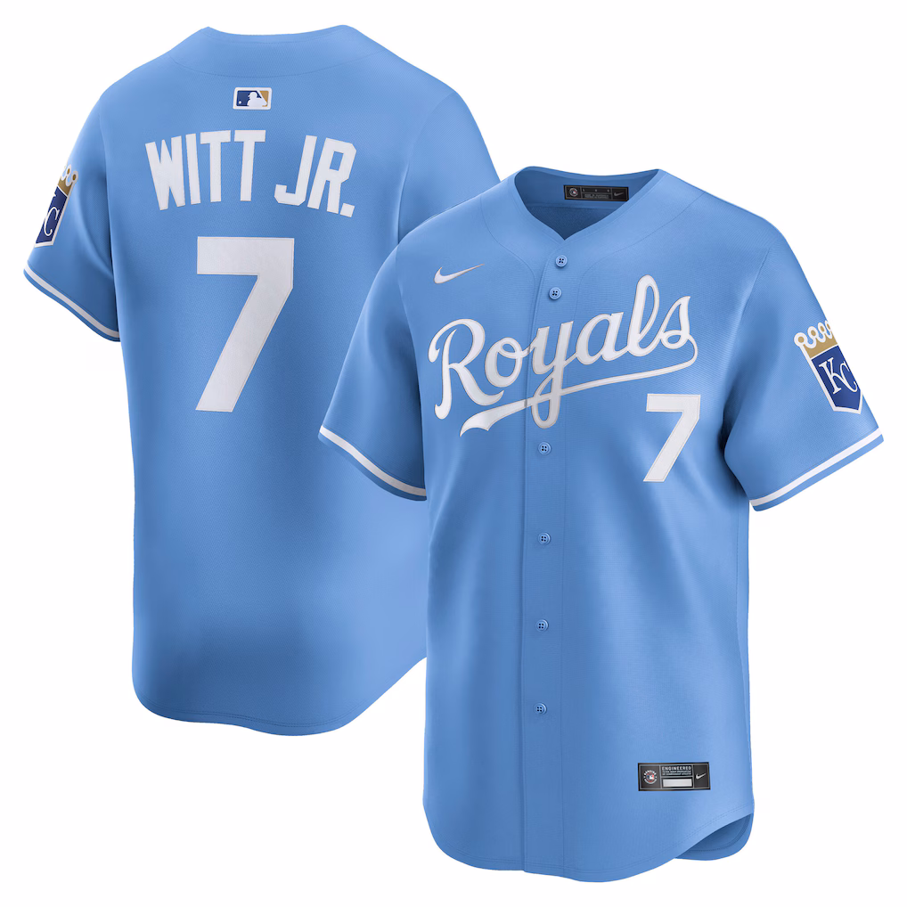 Men's Kansas City Royals Bobby Witt Jr. Nike Light Blue Alternate Limited Player Jersey