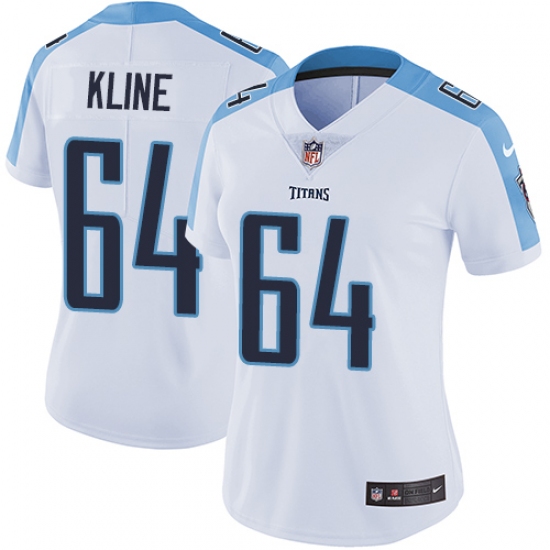 Women's Nike Tennessee Titans #64 Josh Kline White Vapor Untouchable Elite Player NFL Jersey - Ujersey