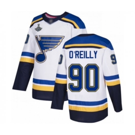 Youth St. Louis Blues #90 Ryan O'Reilly Authentic White Away 2019 Stanley Cup Champions Hockey Jersey - Ujersey