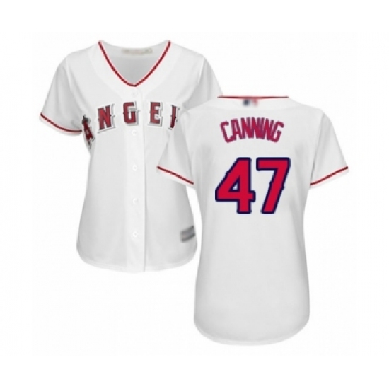 Women's Los Angeles Angels of Anaheim #47 Griffin Canning Authentic White Home Cool Base Baseball Player Jersey - Ujersey