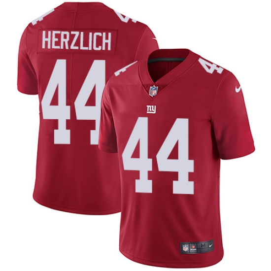 Men's Nike New York Giants #44 Mark Herzlich Red Alternate Vapor Untouchable Limited Player NFL Jersey - Ujersey