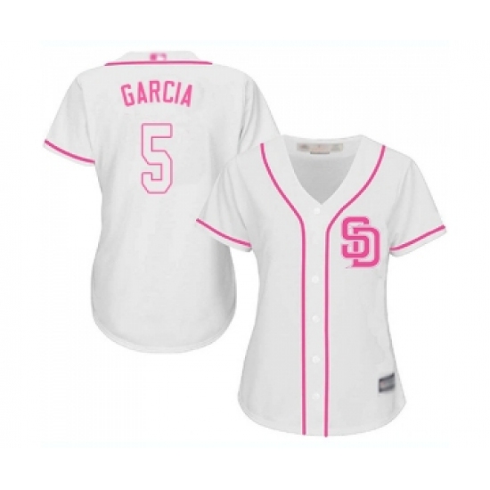 Women's San Diego Padres #5 Greg Garcia Replica White Fashion Cool Base Baseball Jersey - Ujersey