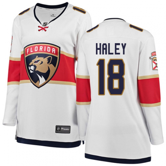 Women's Florida Panthers #18 Micheal Haley Authentic White Away Fanatics Branded Breakaway NHL Jersey - Ujersey