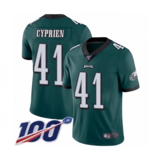 Youth Philadelphia Eagles #41 Johnathan Cyprien Midnight Green Team Color Vapor Untouchable Limited Player 100th Season Football Jersey - Ujersey
