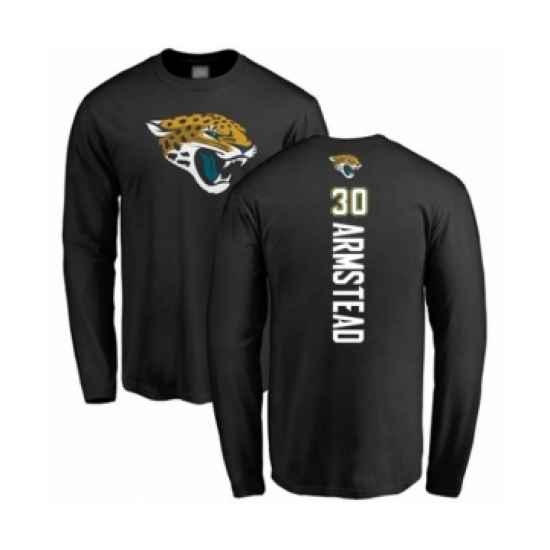Football Jacksonville Jaguars #30 Ryquell Armstead Black Backer Long Sleeve T-Shirt - Ujersey