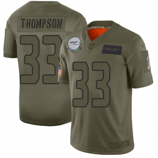Women's Seattle Seahawks #33 Tedric Thompson Limited Camo 2019 Salute to Service Football Jersey - Ujersey