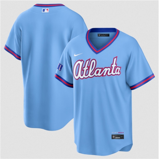 Men's Atlanta Braves Blank Powder Blue 2026 City Connect Stadium Stitched Baseball Jersey - Ujersey