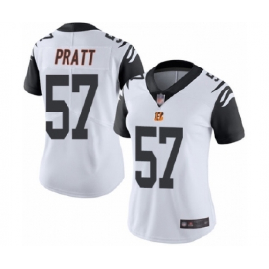 Women's Cincinnati Bengals #57 Germaine Pratt Limited White Rush Vapor Untouchable Football Jersey - Ujersey