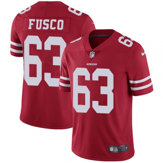 Youth Nike San Francisco 49ers #63 Brandon Fusco Elite Red Team Color NFL Jersey - Ujersey
