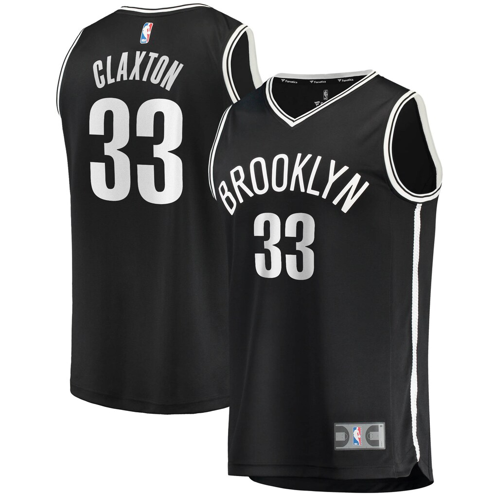 Men's Brooklyn Nets Nicolas Claxton Fanatics Black Fast Break Replica Jersey - Icon Edition - SUjersey01