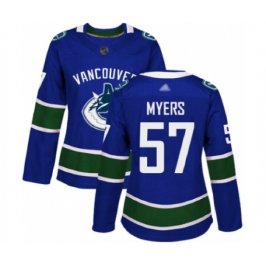Women's Vancouver Canucks #57 Tyler Myers Authentic Blue Home Hockey Jersey - Ujersey
