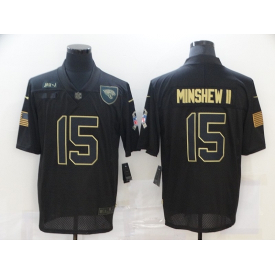 Men's Jacksonville Jaguars #15 Gardner Minshew II Black Nike 2020 Salute To Service Limited Jersey - Ujersey