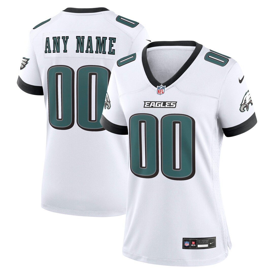 Women's Philadelphia Eagles Nike White Team Custom Game Jersey