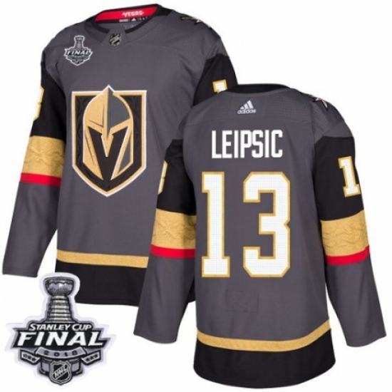 Youth Adidas Vegas Golden Knights #13 Brendan Leipsic Authentic Gray Home 2018 Stanley Cup Final NHL Jersey - Ujersey