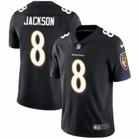 Men's Nike Baltimore Ravens #8 Lamar Jackson Black Alternate Vapor Untouchable Limited Player NFL Jersey - Ujersey