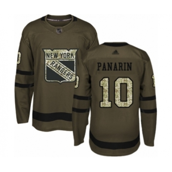 Men's New York Rangers #10 Artemi Panarin Authentic Green Salute to Service Hockey Jersey - Ujersey