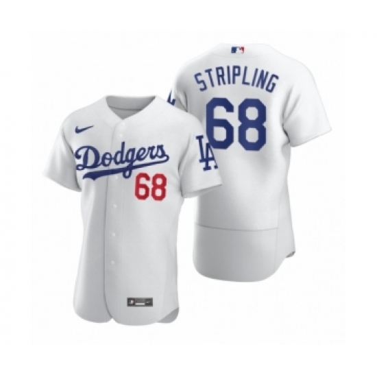 Men's Los Angeles Dodgers #68 Ross Stripling Nike White 2020 Authentic Jersey - Ujersey