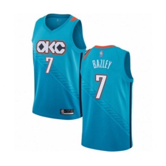 Men's Oklahoma City Thunder #7 Darius Bazley Authentic Turquoise Basketball Jersey - City Edition - Ujersey