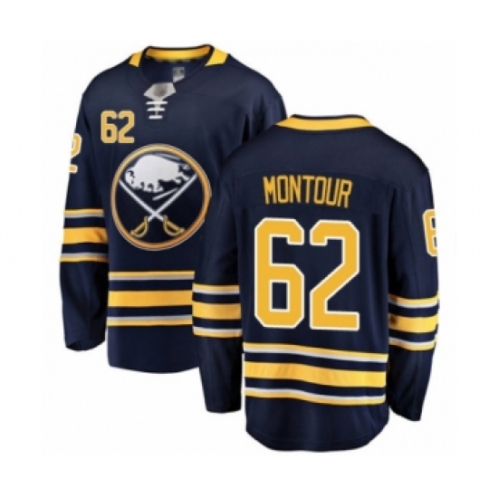 Men's Buffalo Sabres #62 Brandon Montour Fanatics Branded Navy Blue Home Breakaway Hockey Jersey - Ujersey