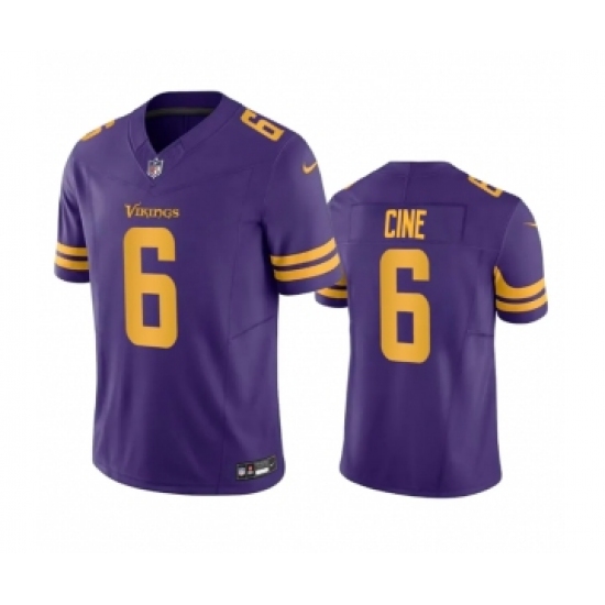 Men's Minnesota Vikings #6 Lewis Cine Purple 2023 F.U.S.E. Color Rush Stitched Jersey - Ujersey