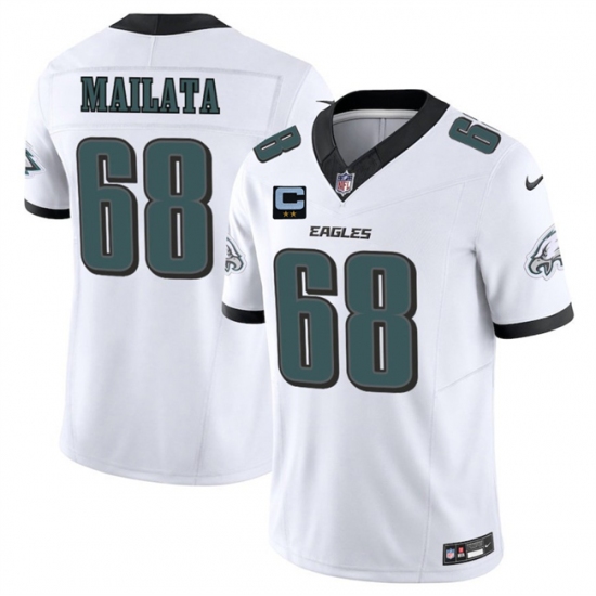 Men's Philadelphia Eagles #68 Jordan Mailata White 2025 F.U.S.E. With 2-Star C Vapor Untouchable Limited Stitched Football Jersey - Ujersey