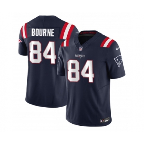 Men's Nike New England Patriots #84 Kendrick Bourne Navy 2023 F.U.S.E. Vapor Limited Football Stitched Jersey - Ujersey