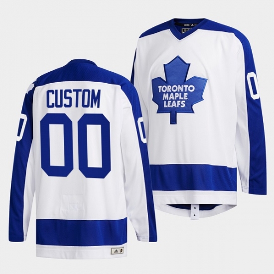 Men's Toronto Maple Leafs Custom White Classics Primary Logo Stitched Jersey - Ujersey