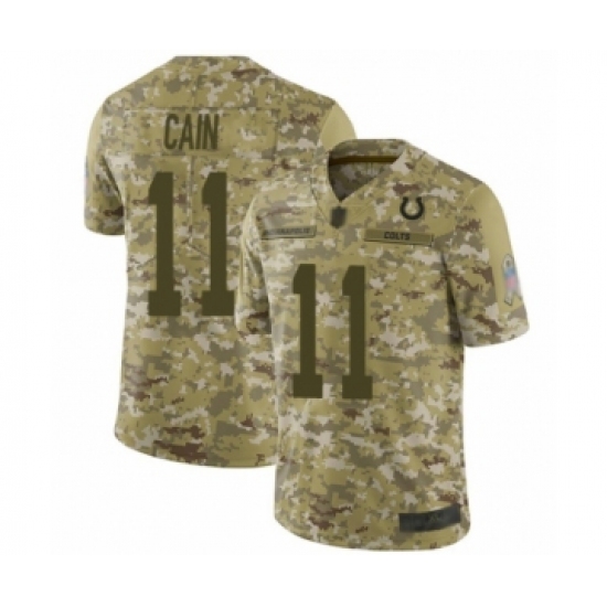 Men's Indianapolis Colts #11 Deon Cain Limited Camo 2018 Salute to Service Football Jersey - Ujersey