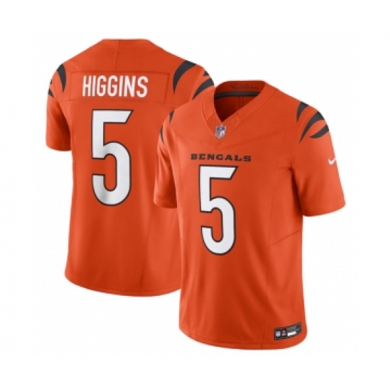 Men's Cincinnati Bengals #5 Tee Higgins Orange 2023 F.U.S.E. Vapor Untouchable Limited Stitched Jersey - Ujersey