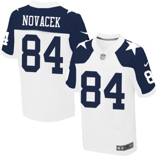 Men's Nike Dallas Cowboys #84 Jay Novacek Elite White Throwback Alternate NFL Jersey - Ujersey