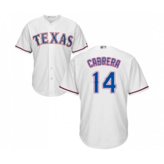 Youth Texas Rangers #14 Asdrubal Cabrera Replica White Home Cool Base Baseball Jersey - Ujersey
