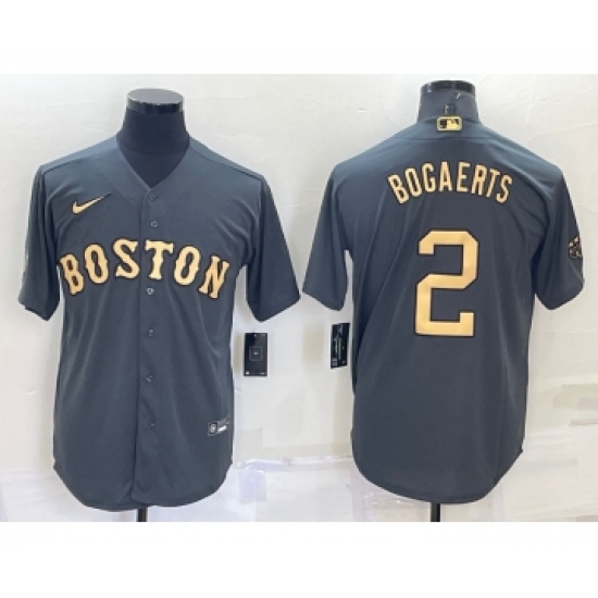 Men's Boston Red Sox #2 Xander Bogaerts Grey 2022 All Star Stitched Cool Base Nike Jersey - Ujersey