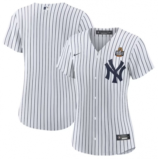 Women's New York Yankees Blank White 2024 World Series Cool Base Stitched Baseball Jersey(Run Small) - Ujersey