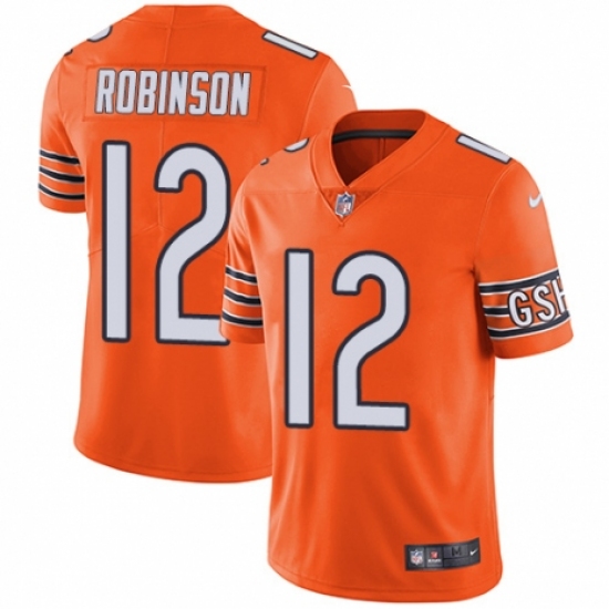Youth Nike Chicago Bears #12 Allen Robinson Limited Orange Rush Vapor Untouchable NFL Jersey - Ujersey