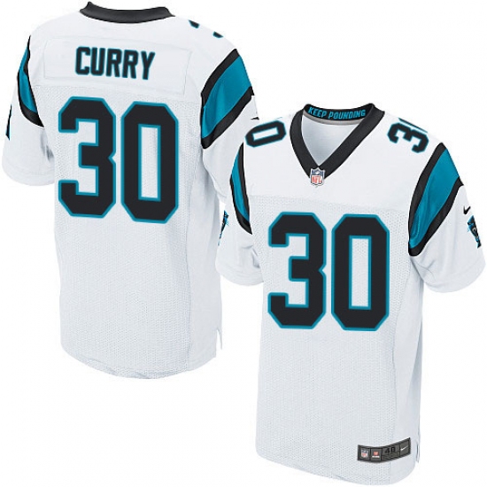Men's Nike Carolina Panthers #30 Stephen Curry Elite White NFL Jersey - Ujersey