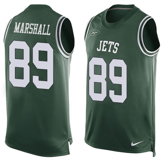 Men's Nike New York Jets #89 Jalin Marshall Limited Green Player Name & Number Tank Top NFL Jersey - Ujersey