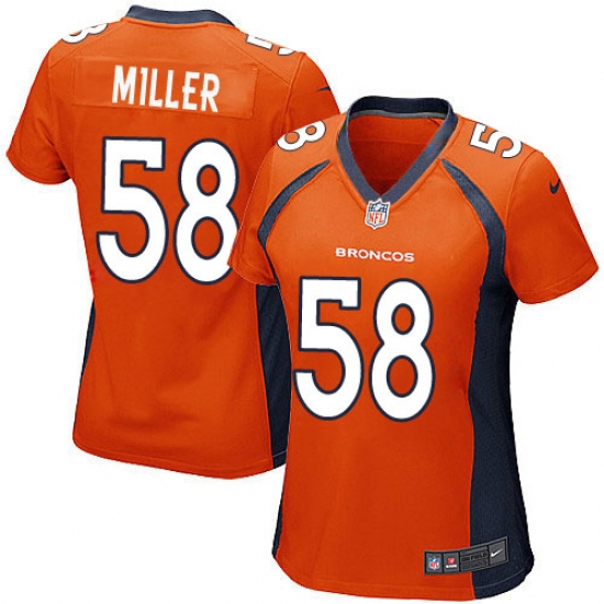 Women's Nike Denver Broncos #58 Von Miller Game Orange Team Color NFL Jersey - Ujersey
