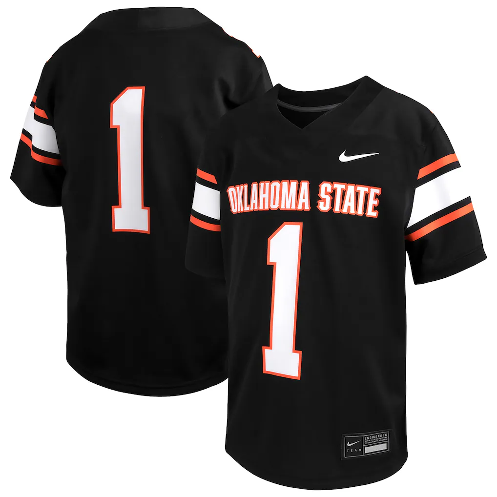Youth Nike #1 Black Oklahoma State Cowboys Alternate Game Football Jersey - Ujersey NHL