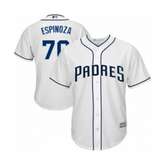 Youth San Diego Padres #70 Anderson Espinoza Authentic White Home Cool Base Baseball Player Jersey