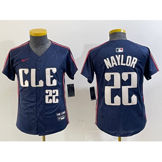 Youth Cleveland Guardians #22 Josh Naylor Number Navy 2024 City Connect Limited Stitched Jersey - Ujersey