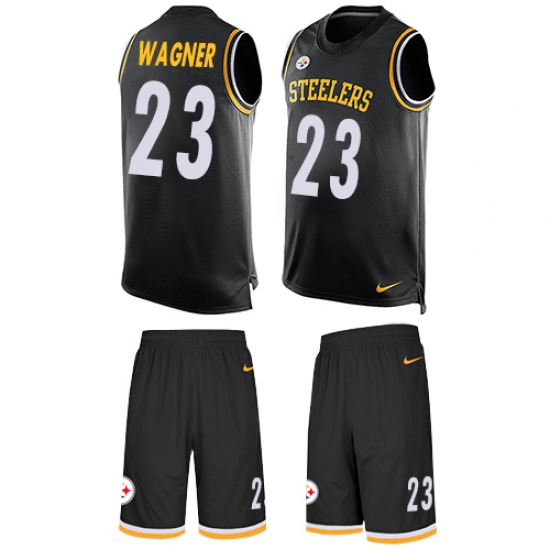 Men's Nike Pittsburgh Steelers #23 Mike Wagner Limited Black Tank Top Suit NFL Jersey - Ujersey